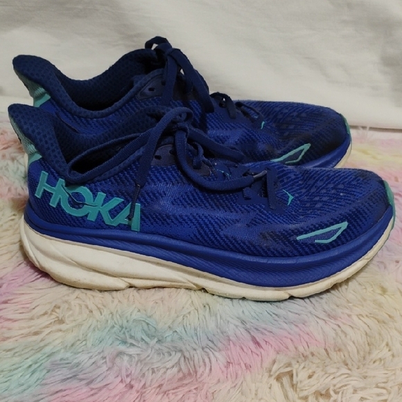 HOKA Clifton 9 Evening Sky Vibrant Blue Athletic Shoes Sz.6.5b #50 - Picture 7 of 14